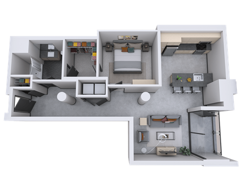 a floor plan of a two bedroom apartment
